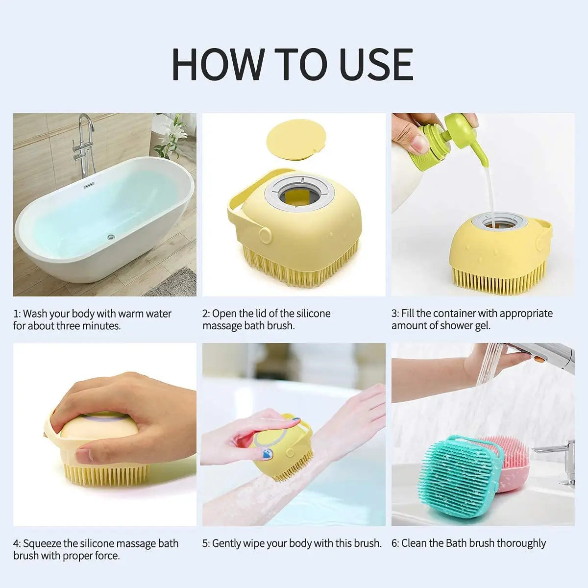 2-in-1 Silicone Pet Bath Brush