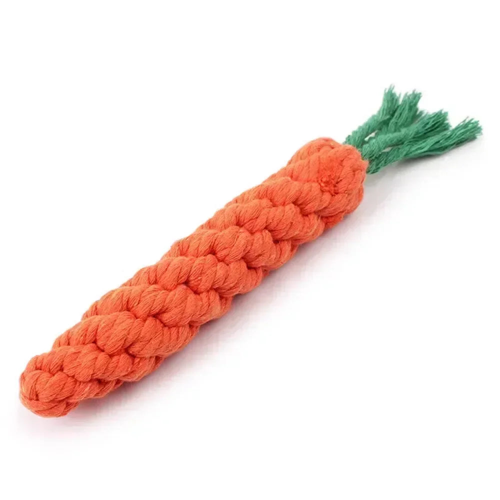Carrot-Shaped Braided Rope Dog Toy | Durable Chew & Play Toy