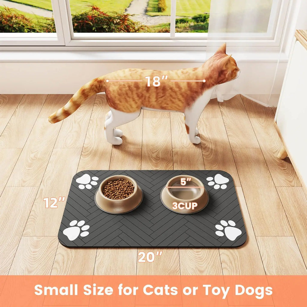 Waterproof Pet Feeding Mat | Anti-Slip & Quick-Dry Bowl Mat