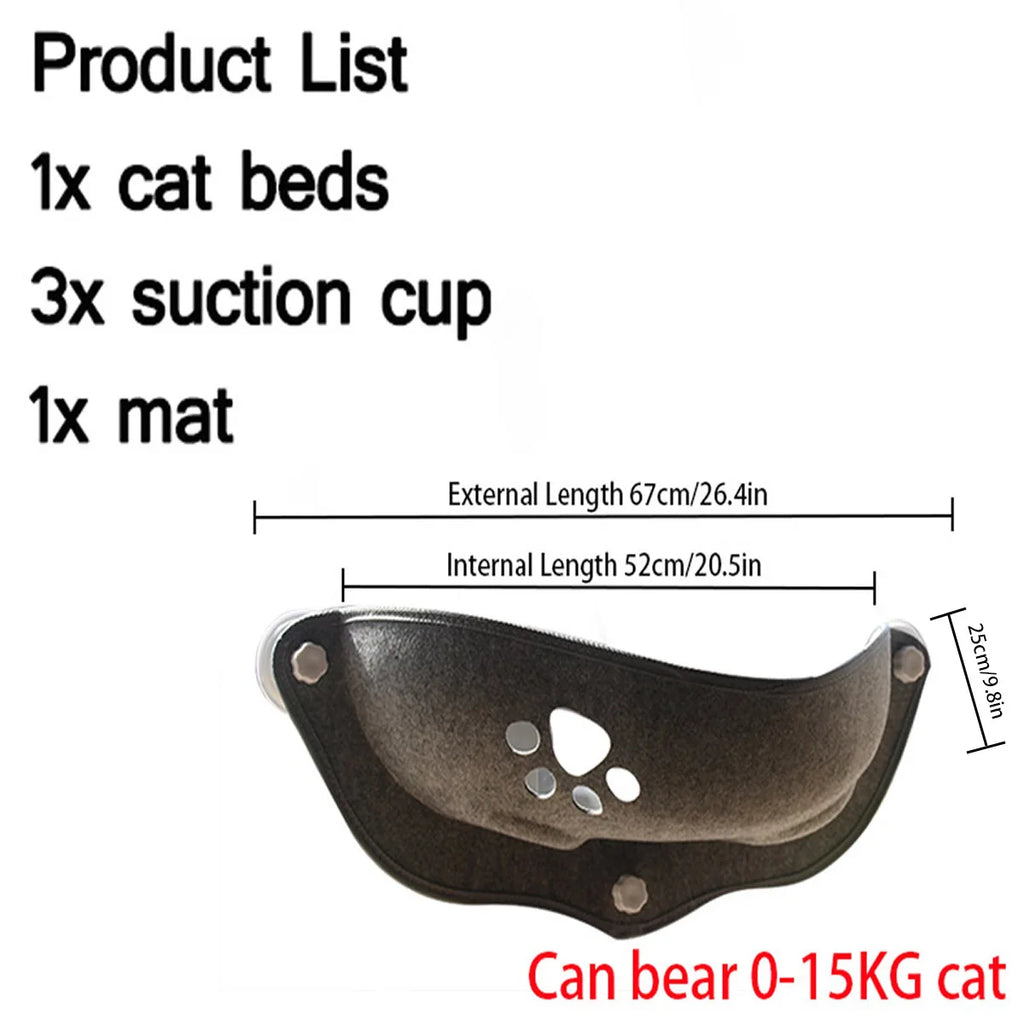 Window-Mounted Cat Hammock | Heavy Duty Suction Cup Bed up to 15kg