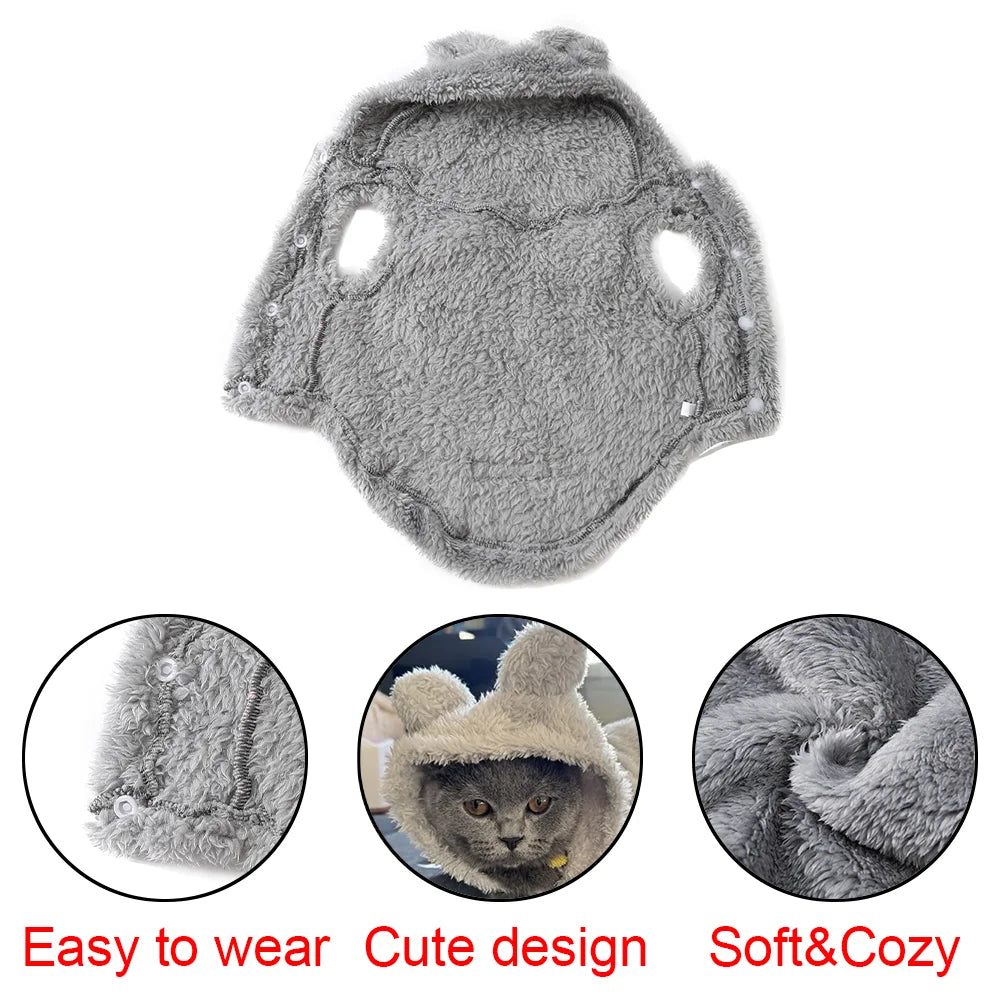 Soft Plush Hooded Pet Jacket | Warm Winter Coat for Dogs & Cats
