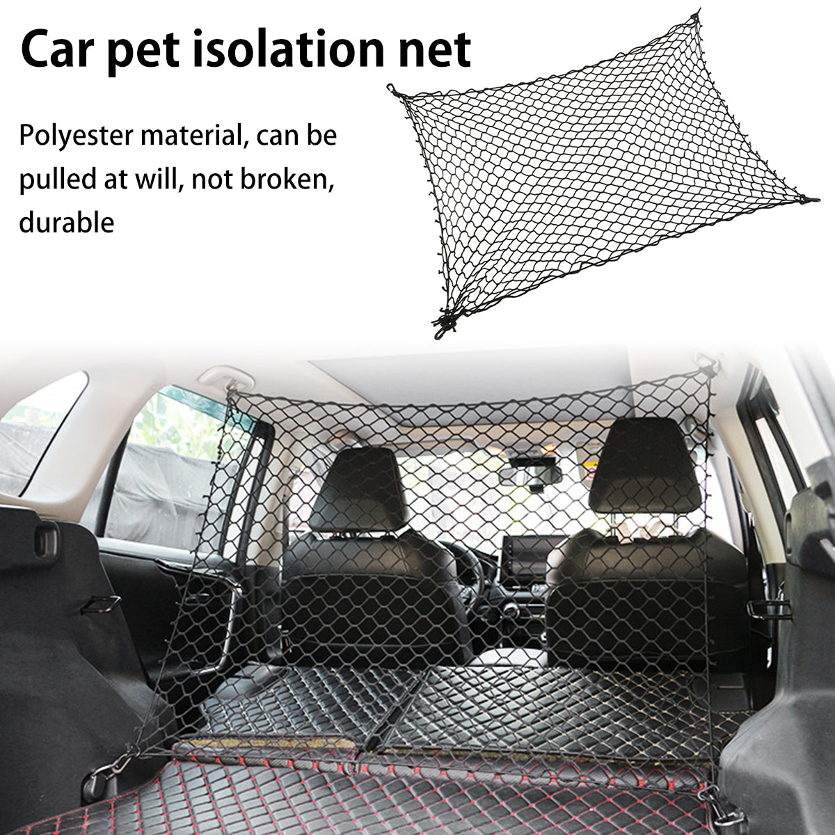 Car Safety Net for Pets | Trunk Barrier & Space Divider for Dogs