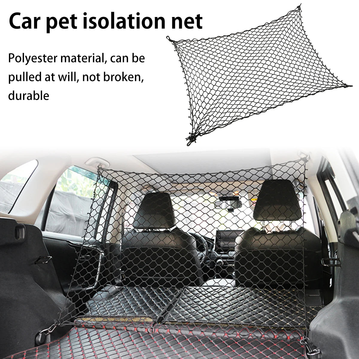 Car Safety Net for Pets | Trunk Barrier & Space Divider for Dogs