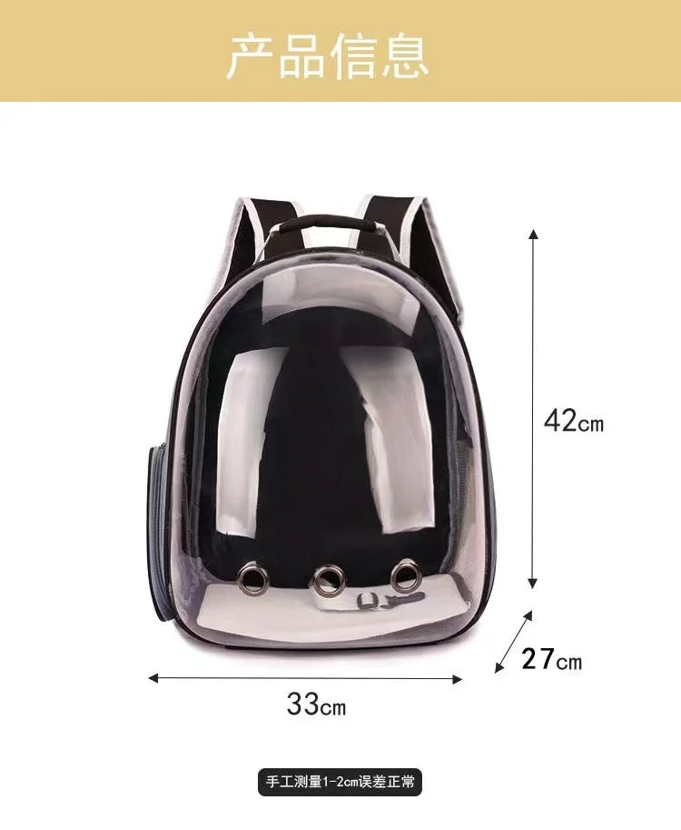 Transparent Space Capsule Pet Backpack | Breathable Travel Carrier for Cats