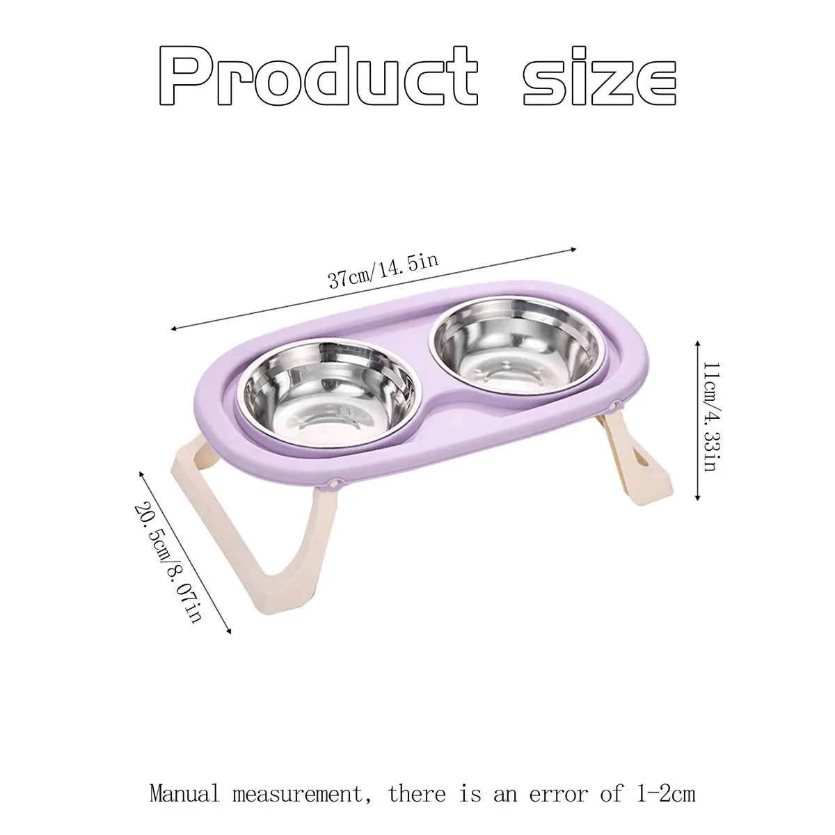 Elevated Double Stainless Steel Pet Bowl | Ergonomic Feeding Stand for Cats & small dogs