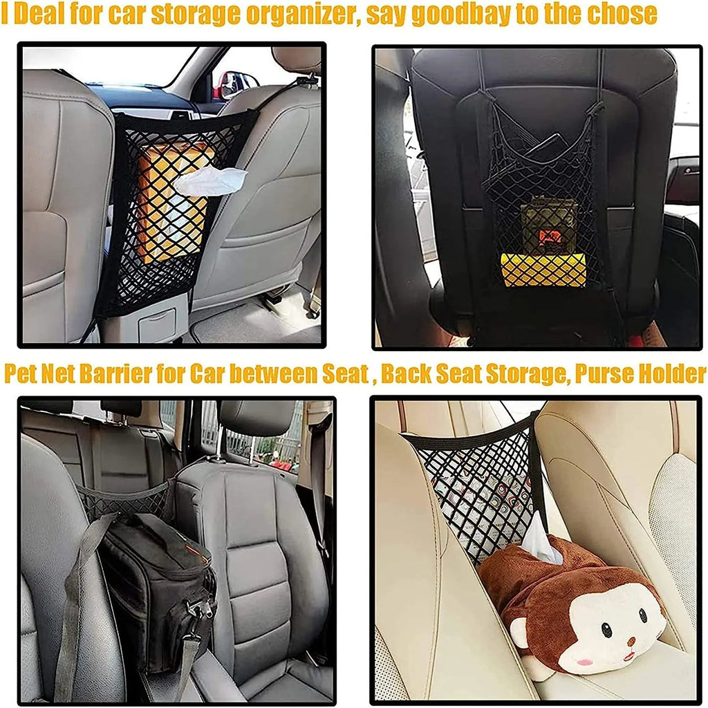 Premium Pet Car Safety Net Barrier | Universal Backseat Divider