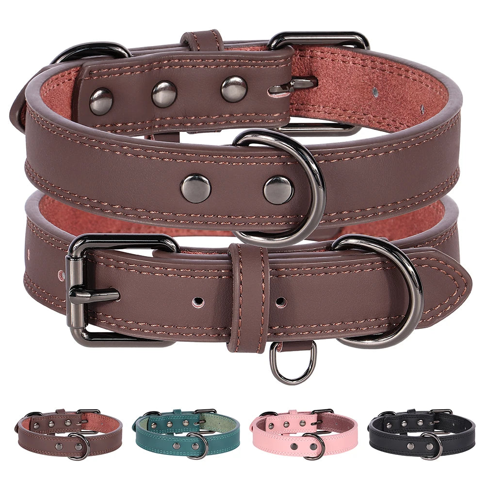 Premium Genuine Leather Dog Collar | Adjustable & Durable for Small, Medium & Large Dogs