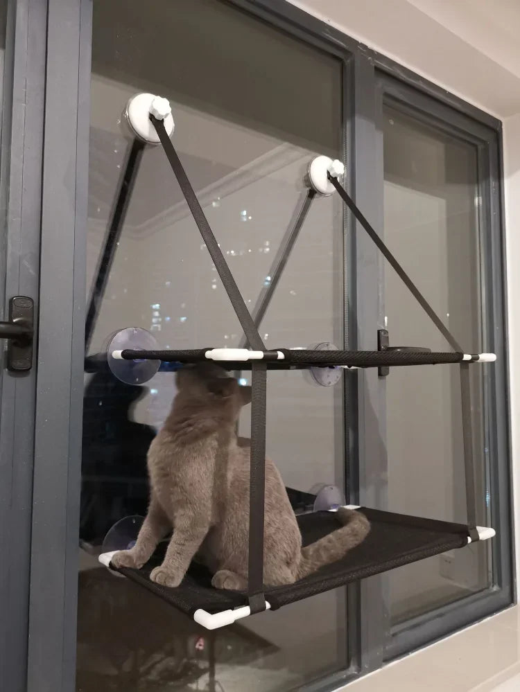 Window Cat Hammock with Strong Suction Cups | Double-Level Sunbed for Cats