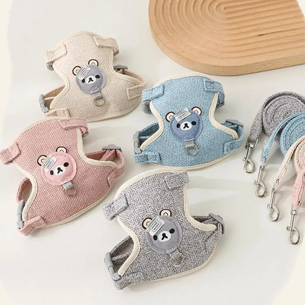 Soft Pet Leash & Harness Set for Cats and Small Dogs