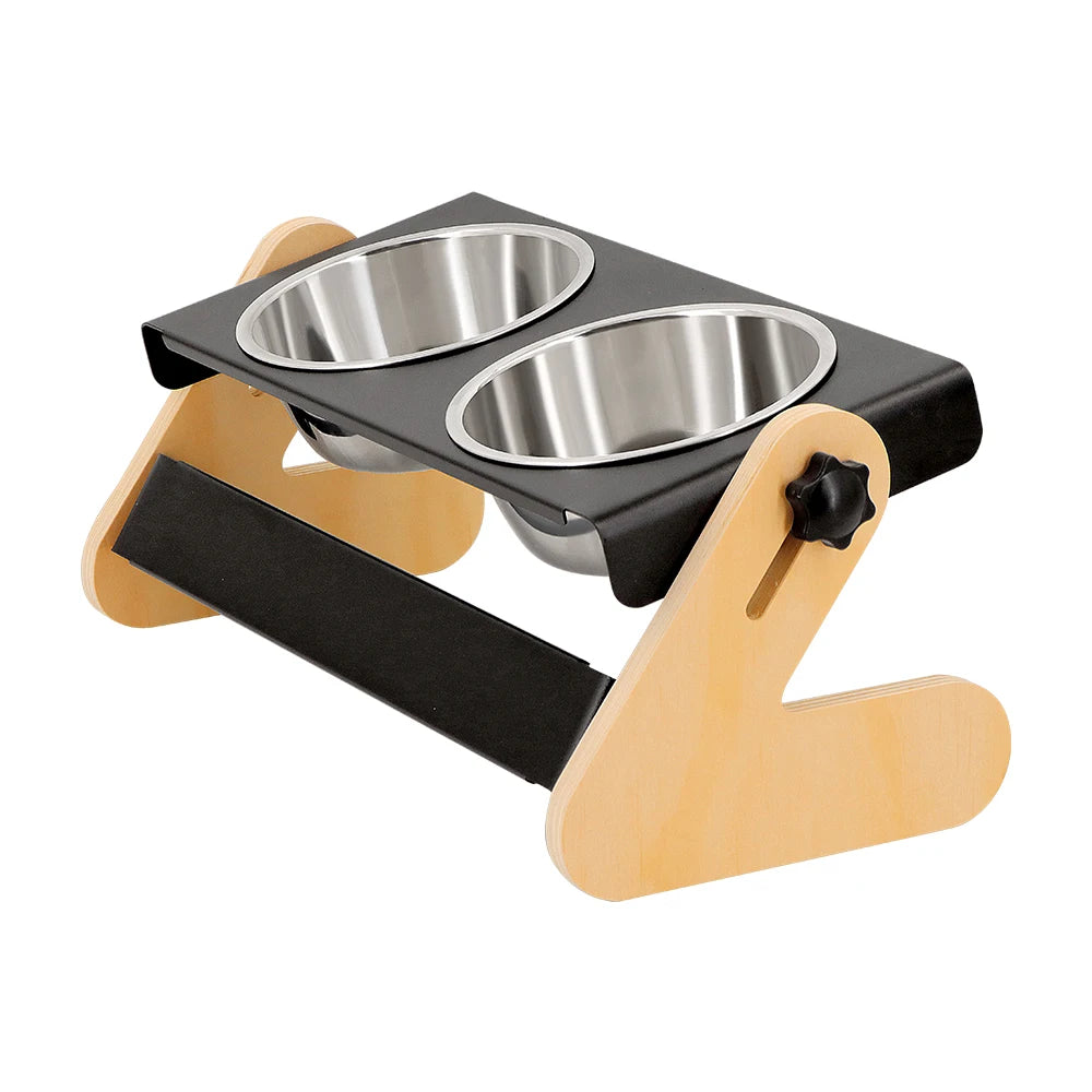 Adjustable Elevated Double Dog Bowl | Ergonomic Feeding Stand for Small & Medium Dogs