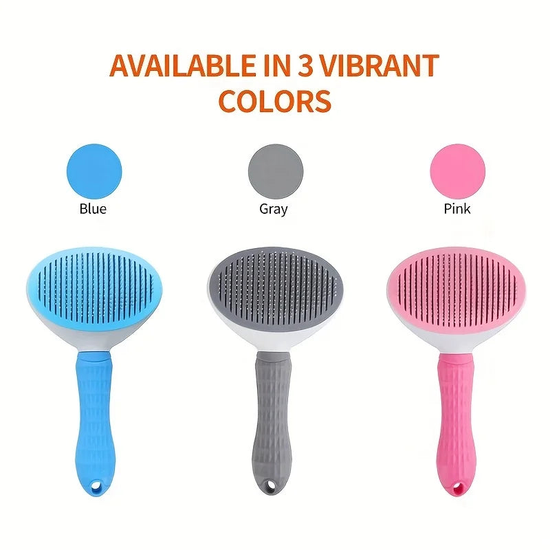 Self-Cleaning Pet Grooming Brush for Dogs & Cats