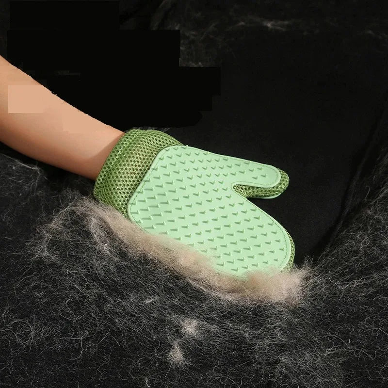 2-in-1 Pet Grooming & Massage Glove | Silicone Fur Removal Mitt