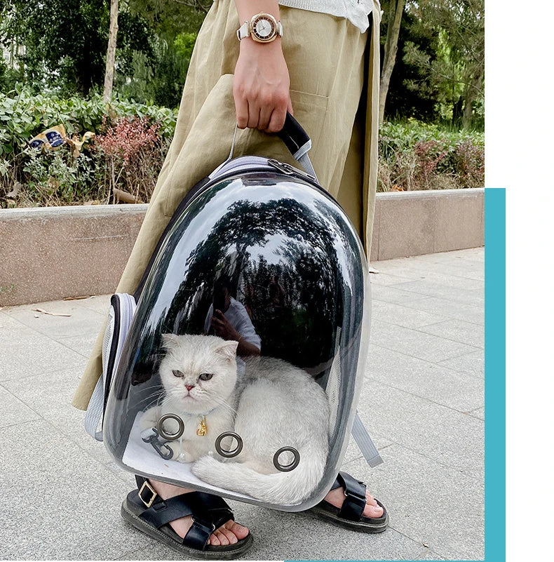 Transparent Space Capsule Pet Backpack | Breathable Travel Carrier for Cats