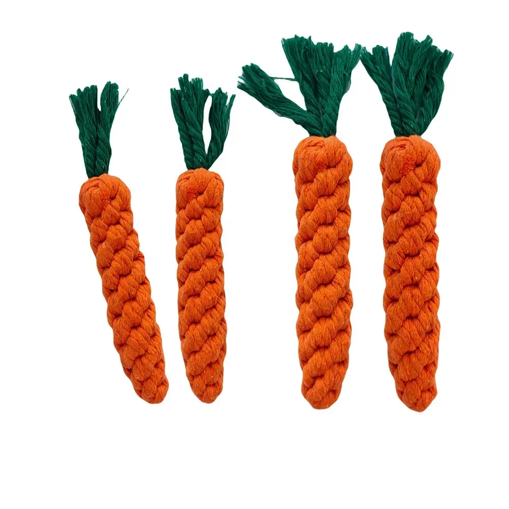 Carrot-Shaped Braided Rope Dog Toy | Durable Chew & Play Toy