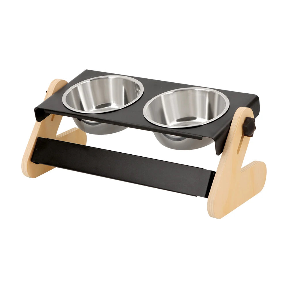 Adjustable Elevated Double Dog Bowl | Ergonomic Feeding Stand for Small & Medium Dogs