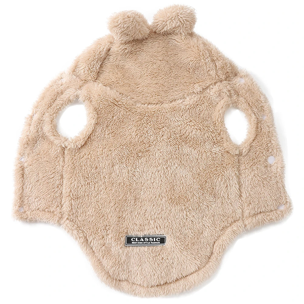 Soft Plush Hooded Pet Jacket | Warm Winter Coat for Dogs & Cats