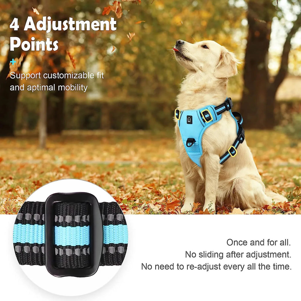 Adjustable Reflective No-Pull Dog Harness | Breathable Nylon Vest for Medium & Large Dogs