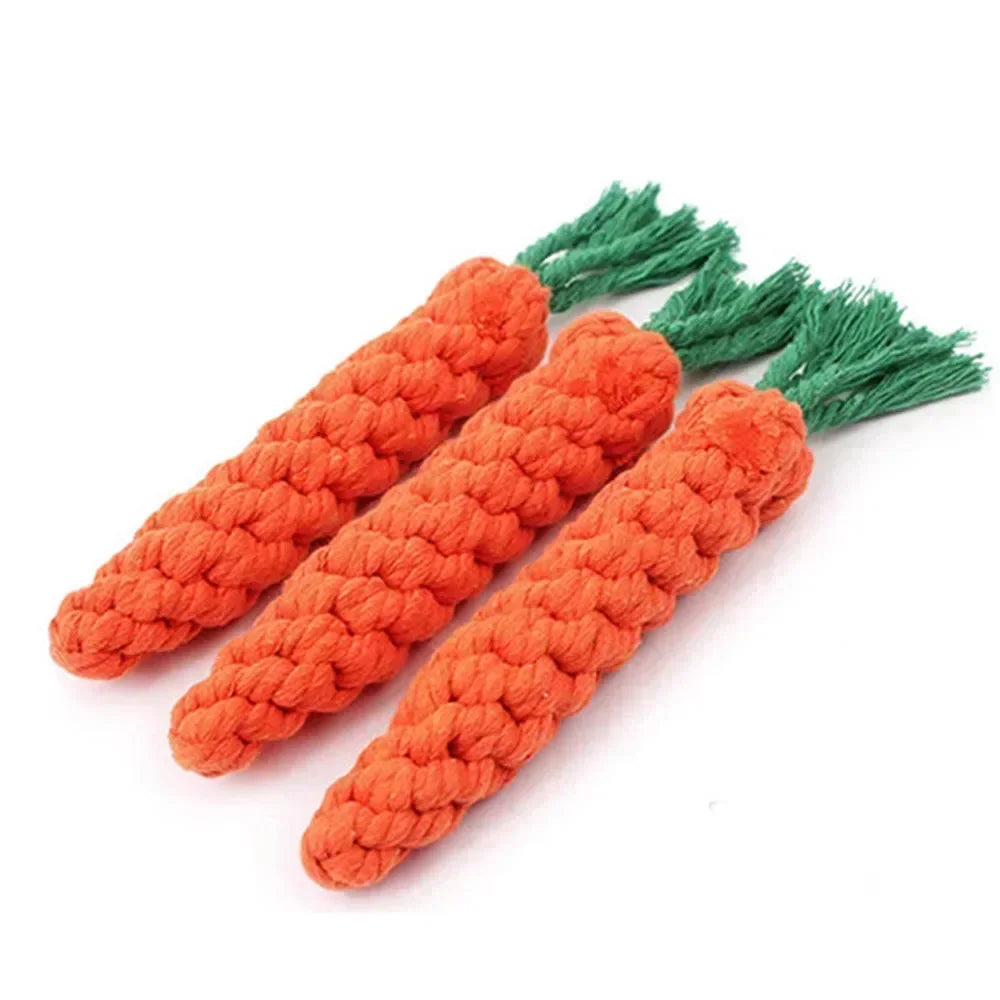 Carrot-Shaped Braided Rope Dog Toy | Durable Chew & Play Toy