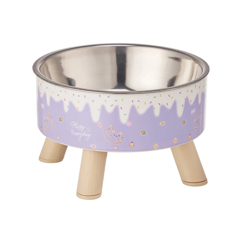 Elevated Pet Bowl for Cats & Small Dogs | Cute Raised Feeding Bowl