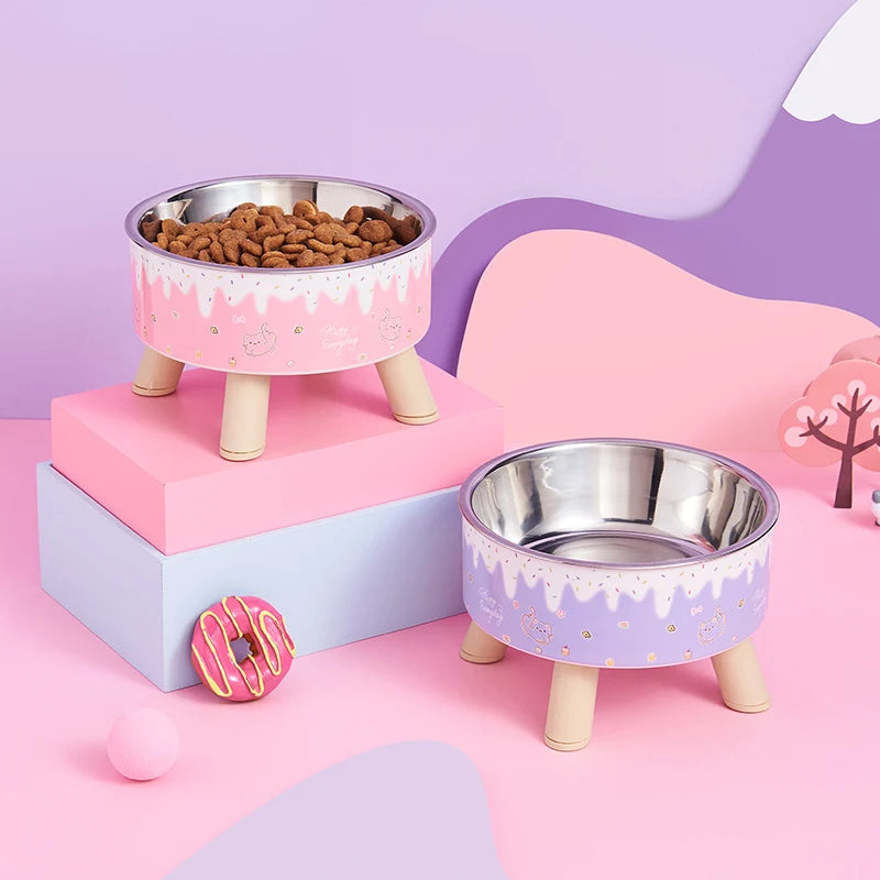 Elevated Pet Bowl for Cats & Small Dogs | Cute Raised Feeding Bowl