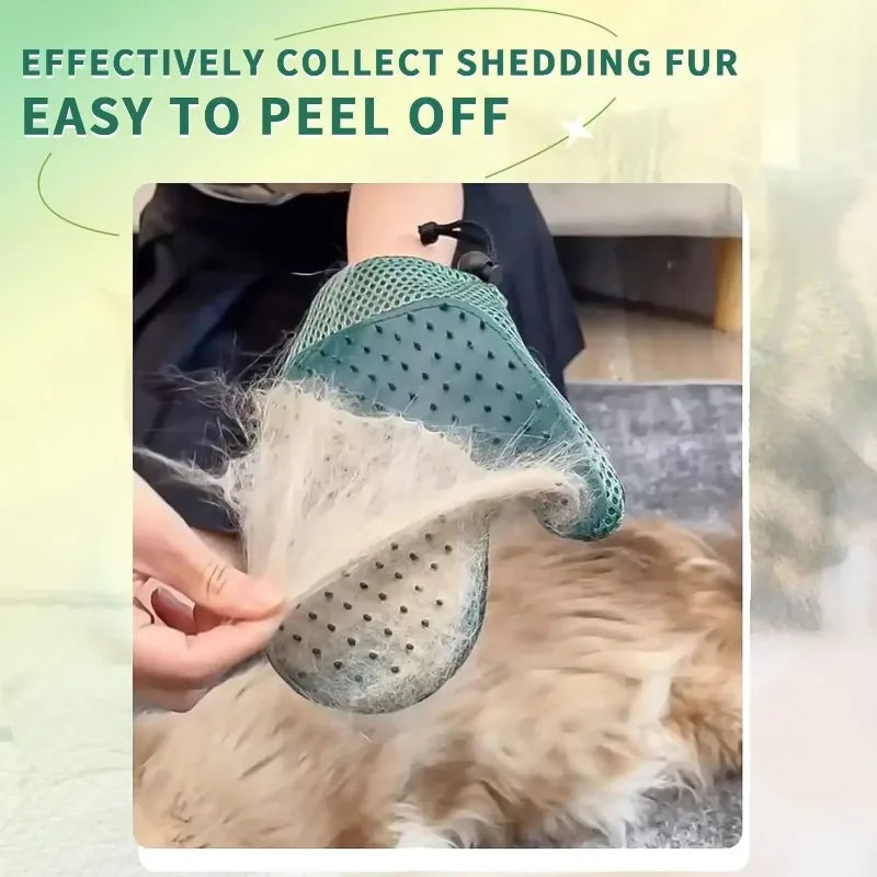2-in-1 Pet Grooming & Massage Glove | Silicone Fur Removal Mitt