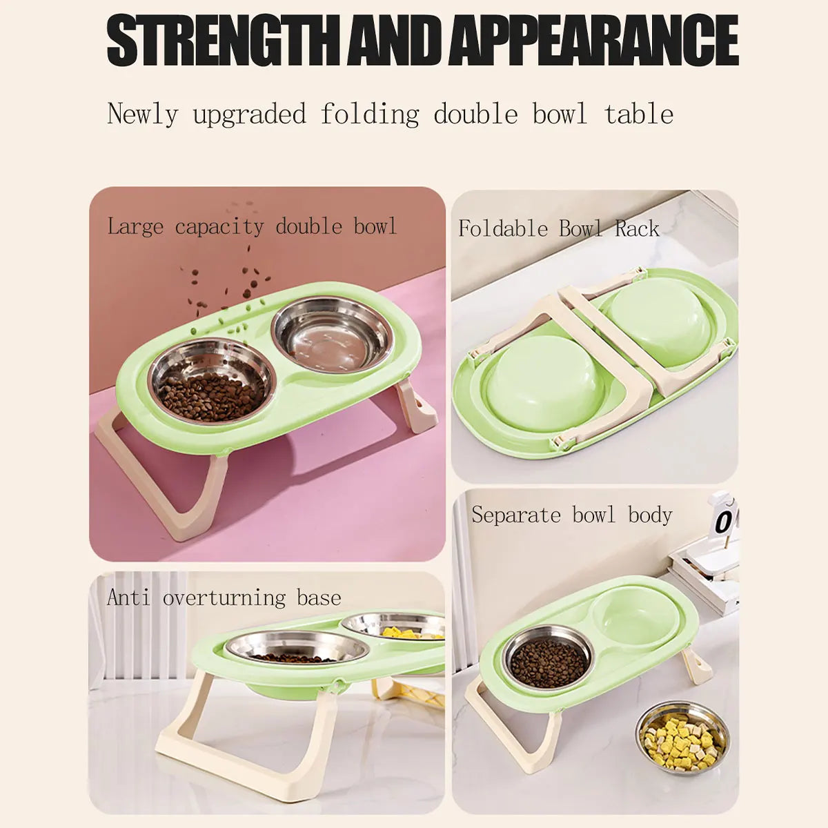 Elevated Double Stainless Steel Pet Bowl | Ergonomic Feeding Stand for Cats & small dogs