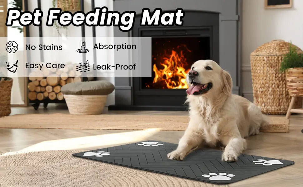 Waterproof Pet Feeding Mat | Anti-Slip & Quick-Dry Bowl Mat