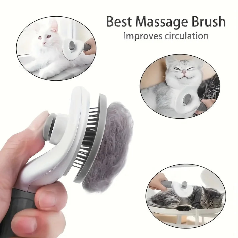 Self-Cleaning Pet Grooming Brush for Dogs & Cats