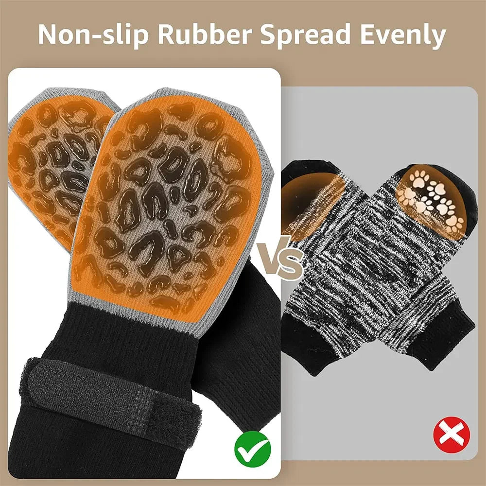 4-Pack Anti-Slip Dog Socks | Non-Slip Paw Protection for Indoor Floors