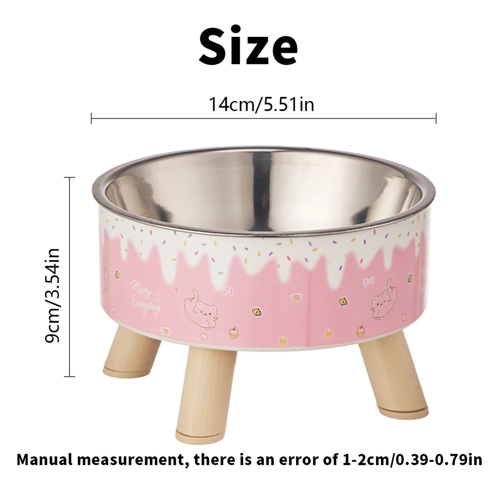 Elevated Pet Bowl for Cats & Small Dogs | Cute Raised Feeding Bowl