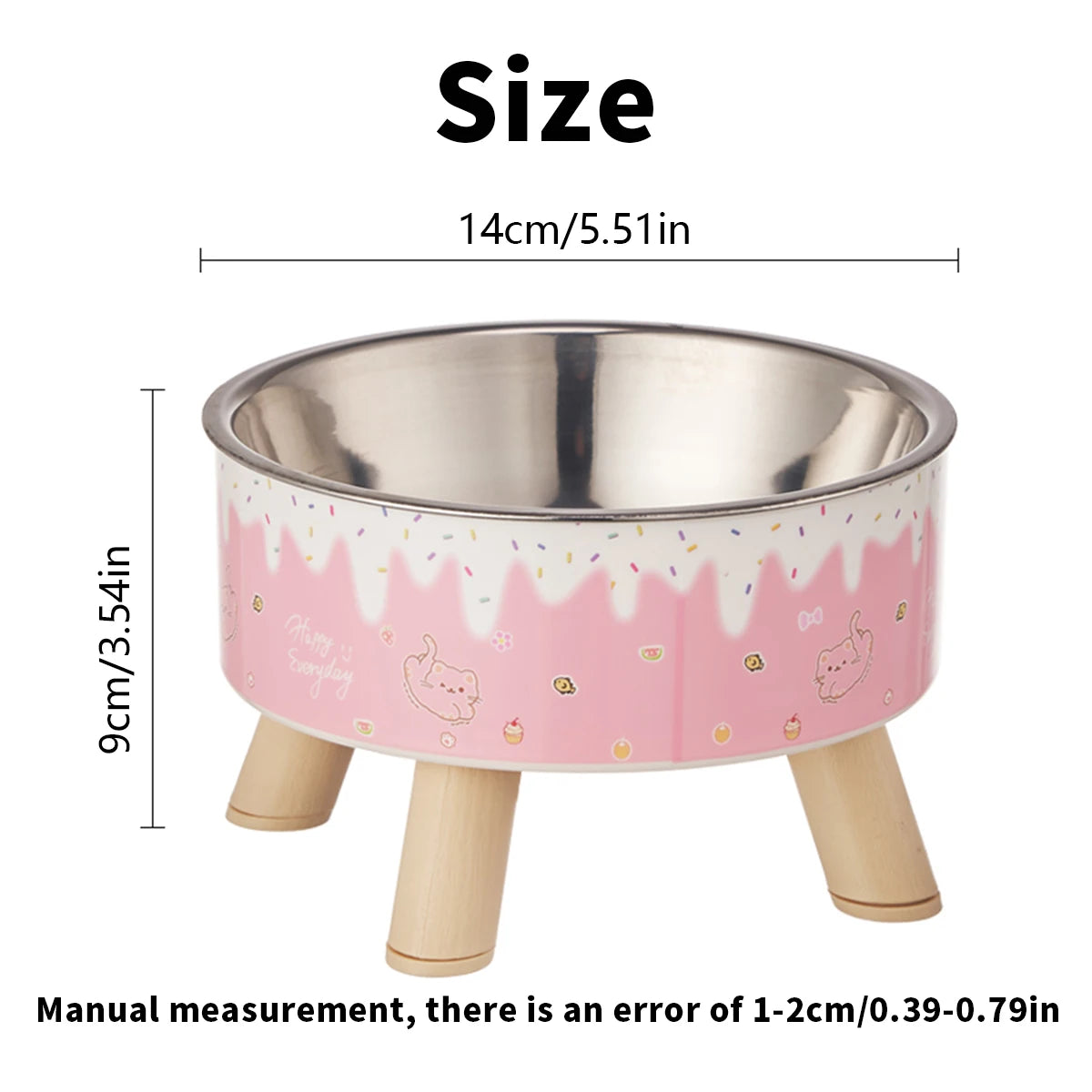 Elevated Pet Bowl for Cats & Small Dogs | Cute Raised Feeding Bowl