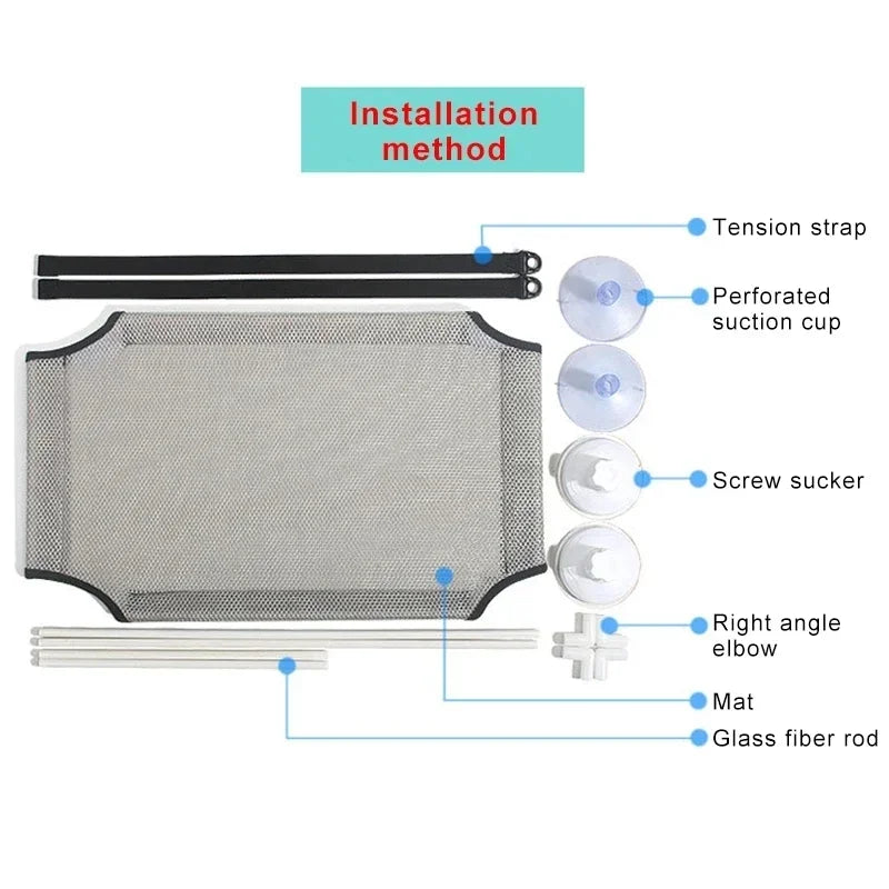 Window Cat Hammock with Strong Suction Cups | Double-Level Sunbed for Cats