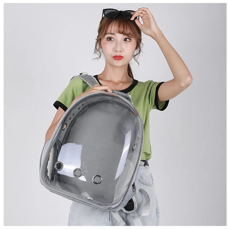 Transparent Space Capsule Pet Backpack | Breathable Travel Carrier for Cats