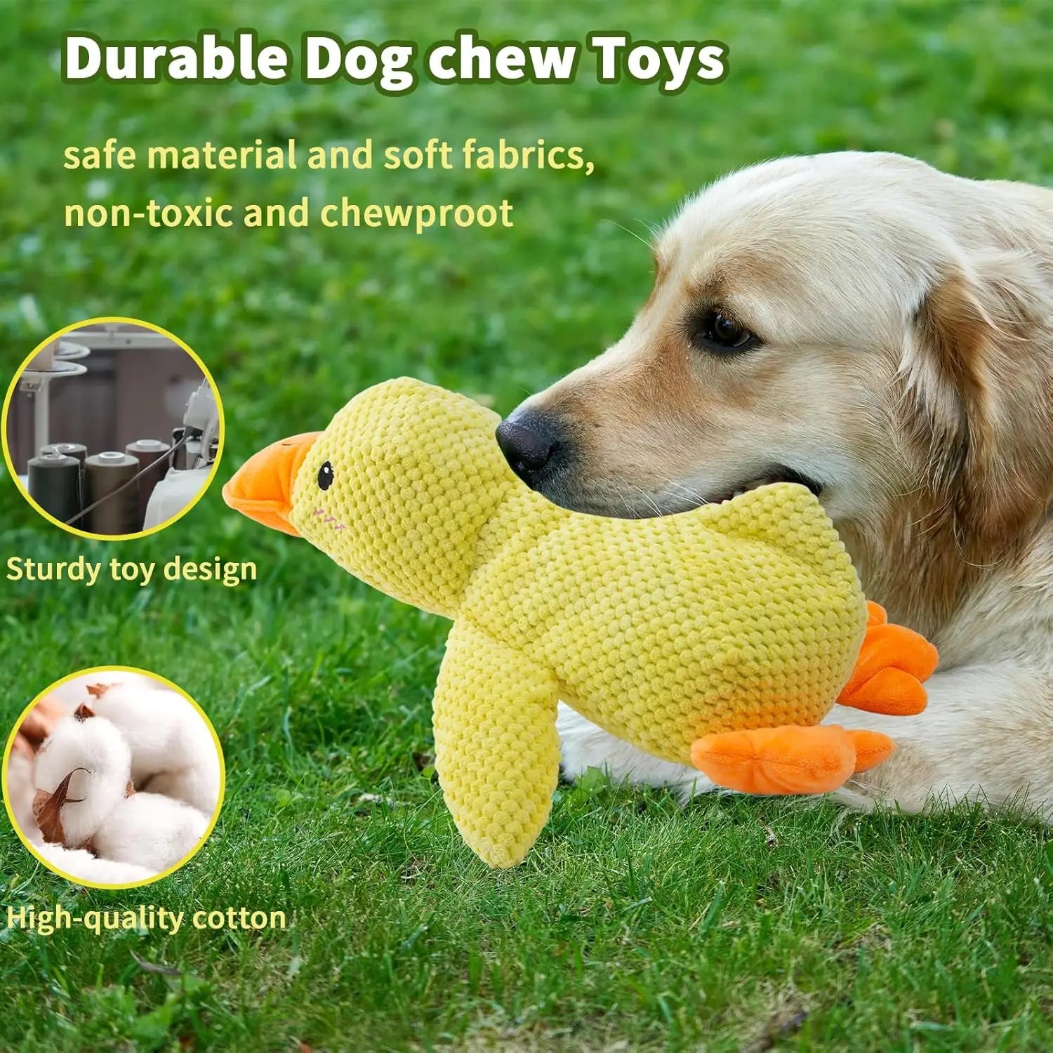 Bite-Resistant Duck Toy for Dogs | Interactive Chew, Dental Cleaning & Playtime Fun