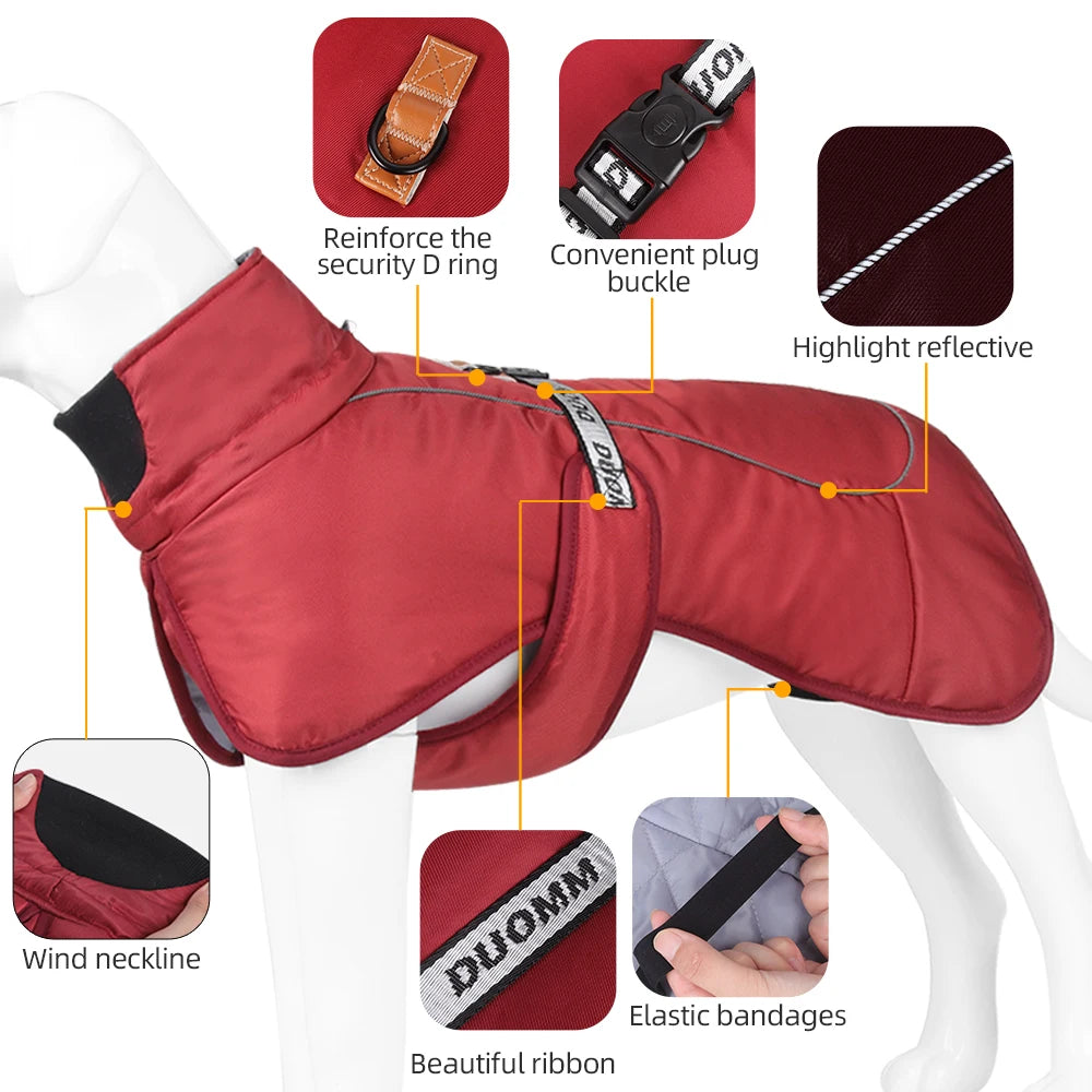 Winter Fleece Dog Jacket | Warm Coat for Large Dogs