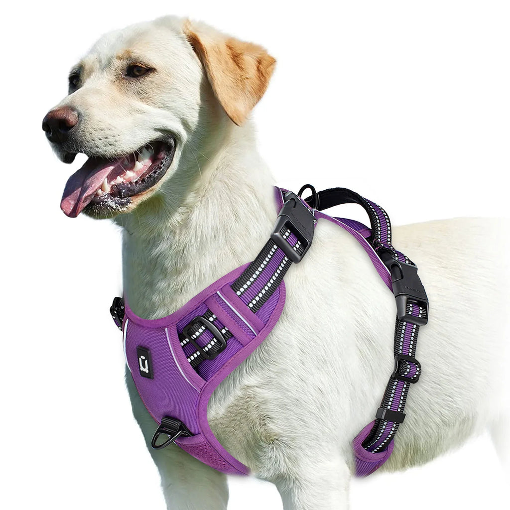 Adjustable Reflective No-Pull Dog Harness | Breathable Nylon Vest for Medium & Large Dogs
