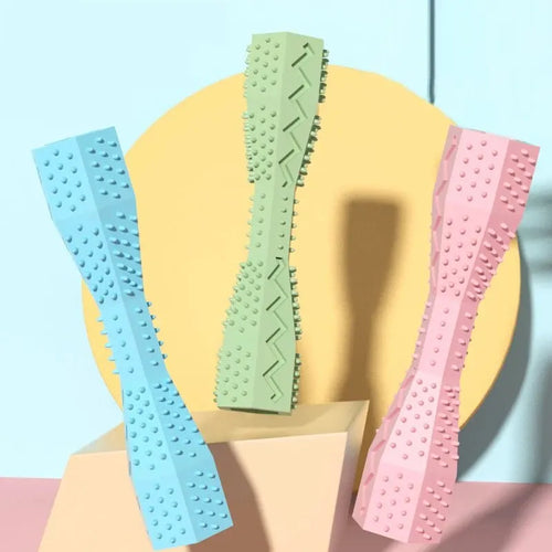 Dog Teething Chew Stick | Bite Resistant Dental Toy with Treat Dispenser