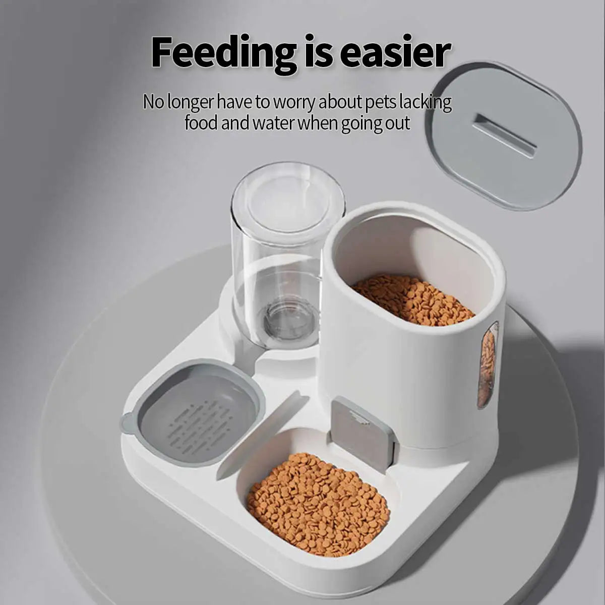 2-in-1 Pet Feeding & Water Dispenser Station