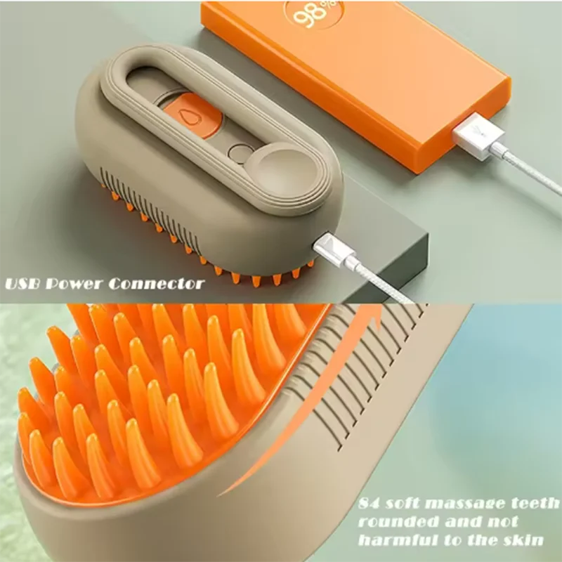 3-in-1 Electric Steam Pet Grooming Brush