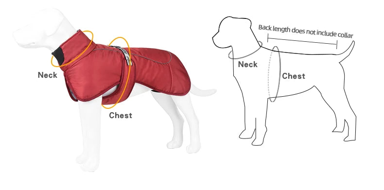 Winter Fleece Dog Jacket | Warm Coat for Large Dogs