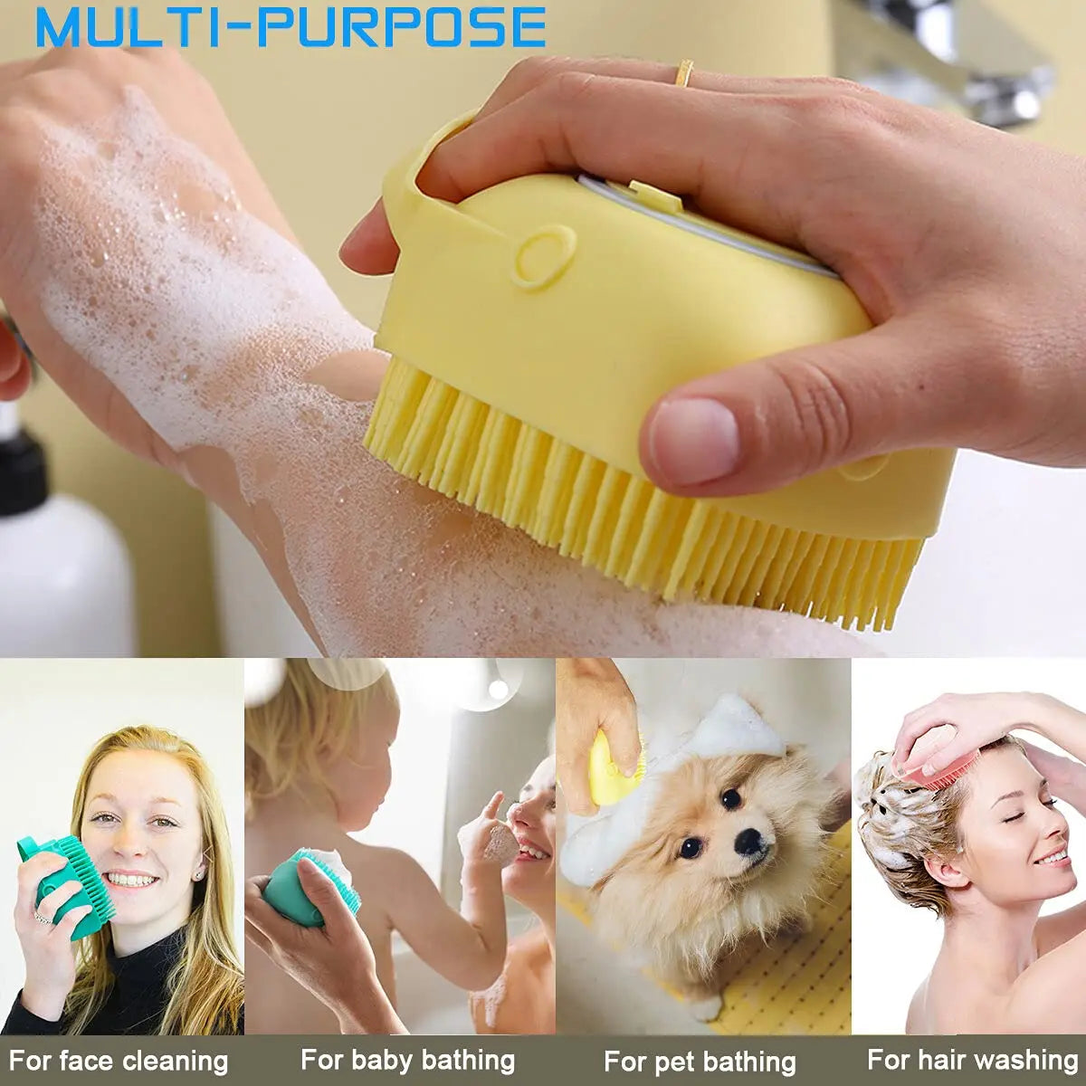 2-in-1 Silicone Pet Bath Brush