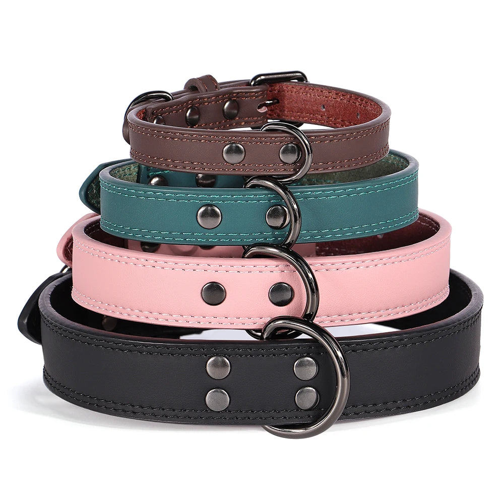 Premium Genuine Leather Dog Collar | Adjustable & Durable for Small, Medium & Large Dogs