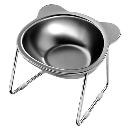 Stainless Steel Elevated Cat Bowl | 15° Ergonomic Design