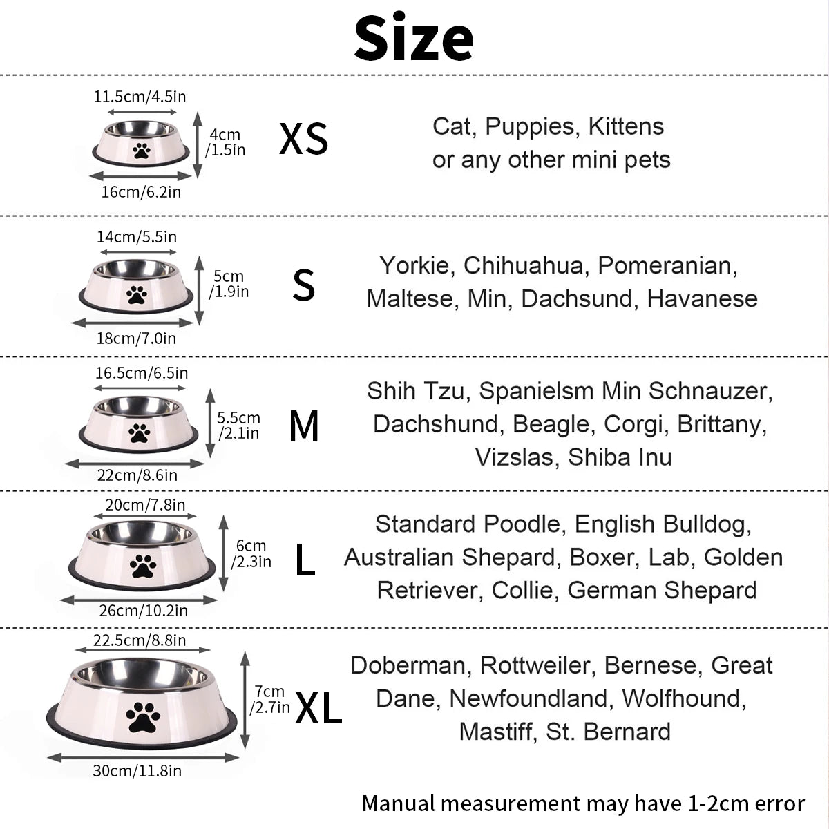 Stainless Steel Pet Bowl | Anti-Slip Food & Water Bowl (Multiple Sizes)
