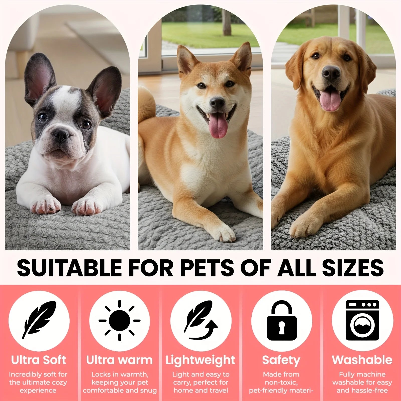 Soft Washable Dog Bed Mattress | Non-Slip, Comfortable & Supportive Pet Bed (M / L / XL)