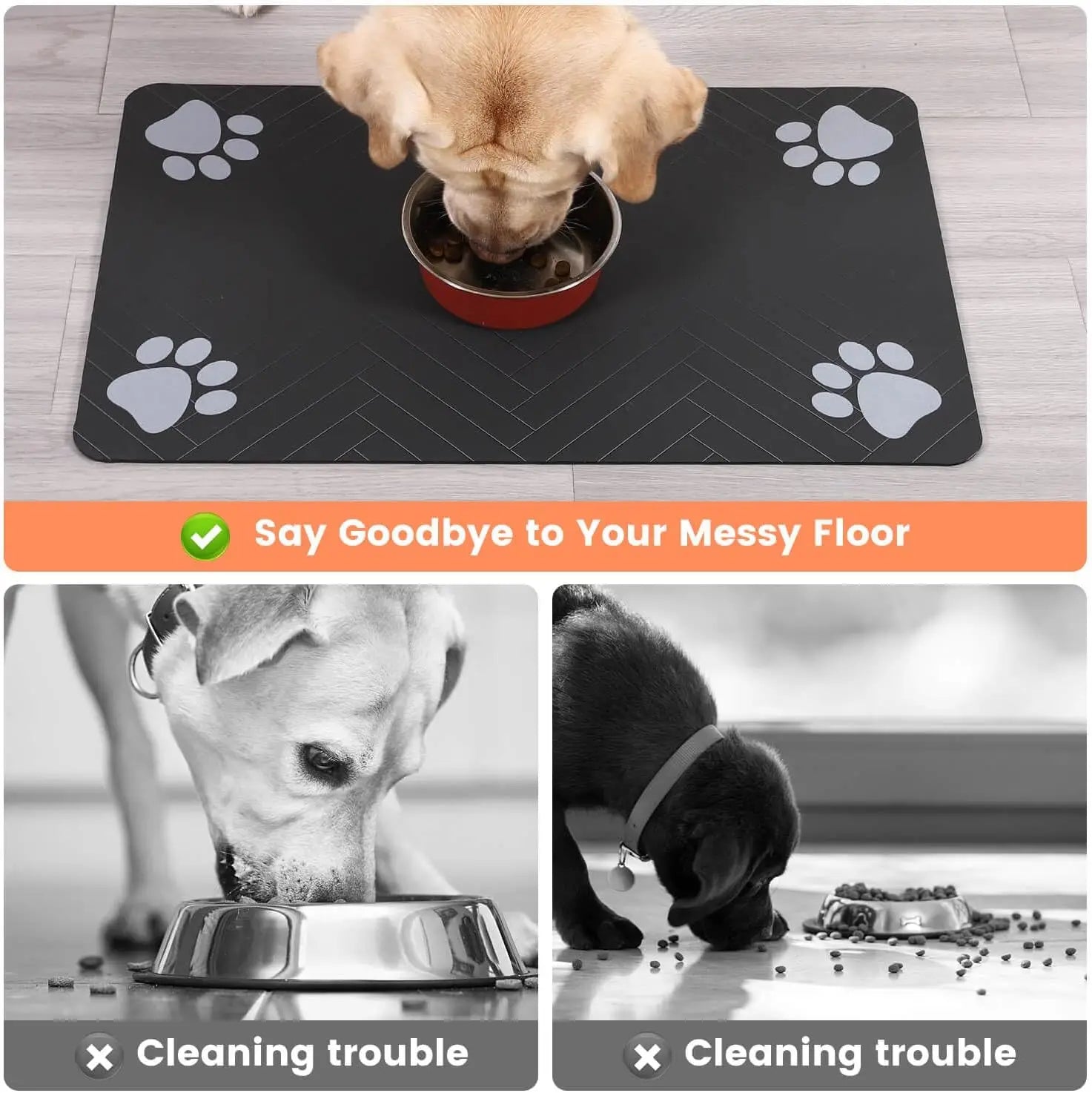 Waterproof Pet Feeding Mat | Anti-Slip & Quick-Dry Bowl Mat
