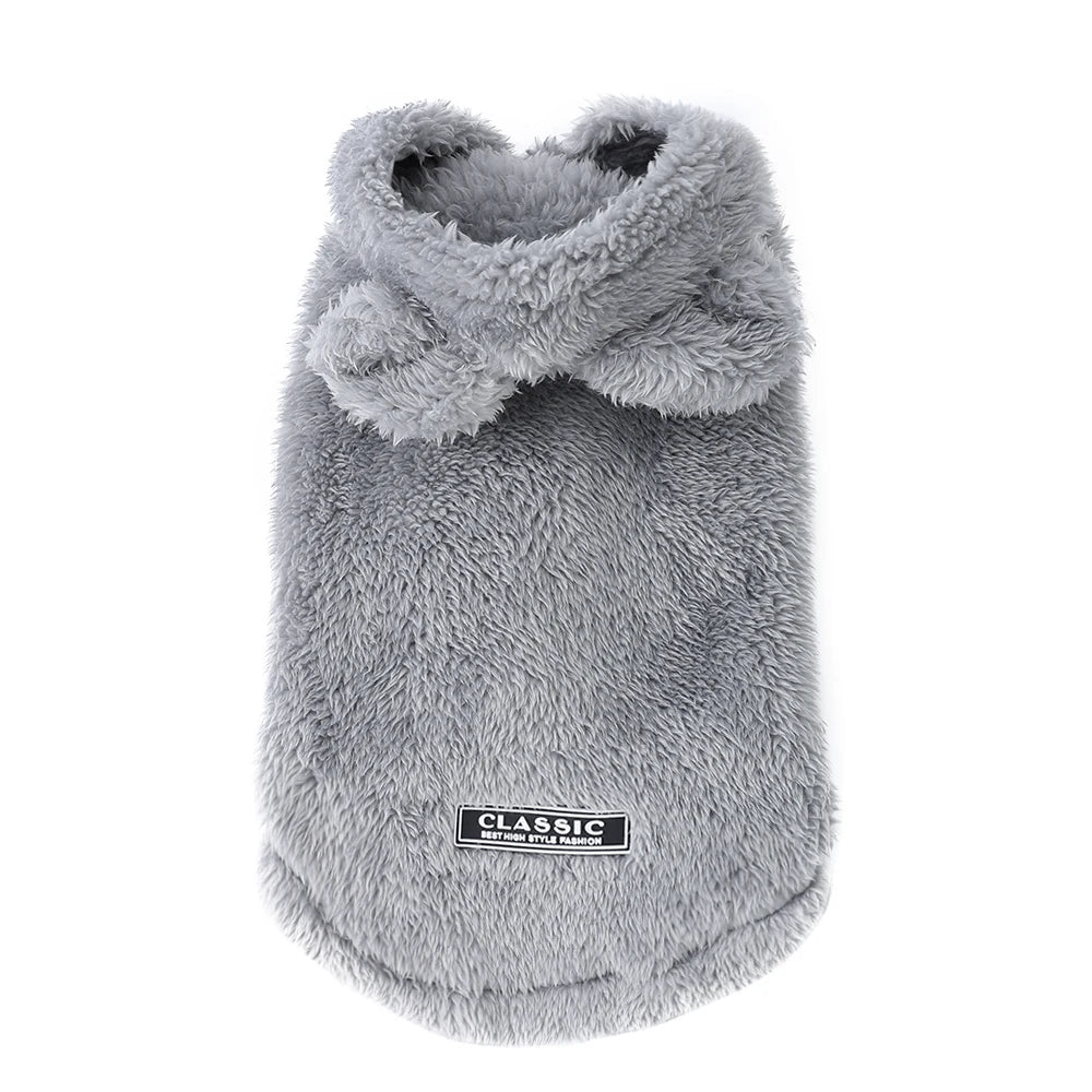 Soft Plush Hooded Pet Jacket | Warm Winter Coat for Dogs & Cats