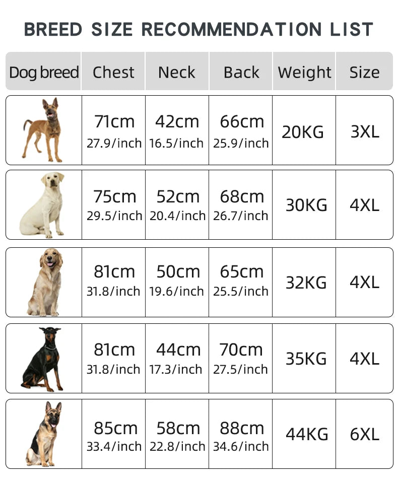 Winter Fleece Dog Jacket | Warm Coat for Large Dogs