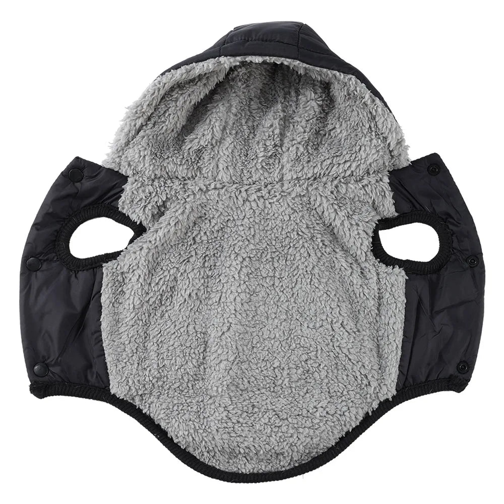 Waterproof Pet Hoodie Jacket with D-Ring | Winter Warm Fleece Coat for Cats & Small Dogs (XS–XL)