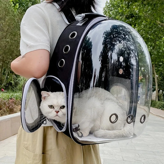 Transparent Space Capsule Pet Backpack | Breathable Travel Carrier for Cats